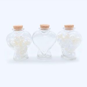 Three Heart Glass Bottles Vase